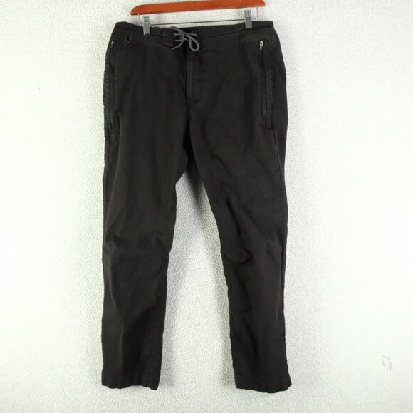 Roark Joggers Mens 32 Black Tapered Drawstring Cotton Zip Pockets Casual - Picture 1 of 11